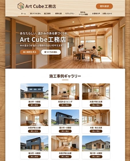 工務店サイトのサンプル画像